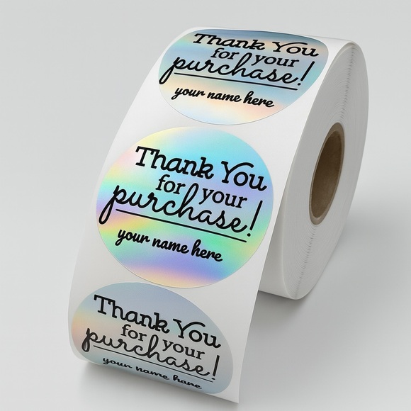 Custom Round sticker Thank you for your purchase sticker  2 inch round - Picture 2 of 2